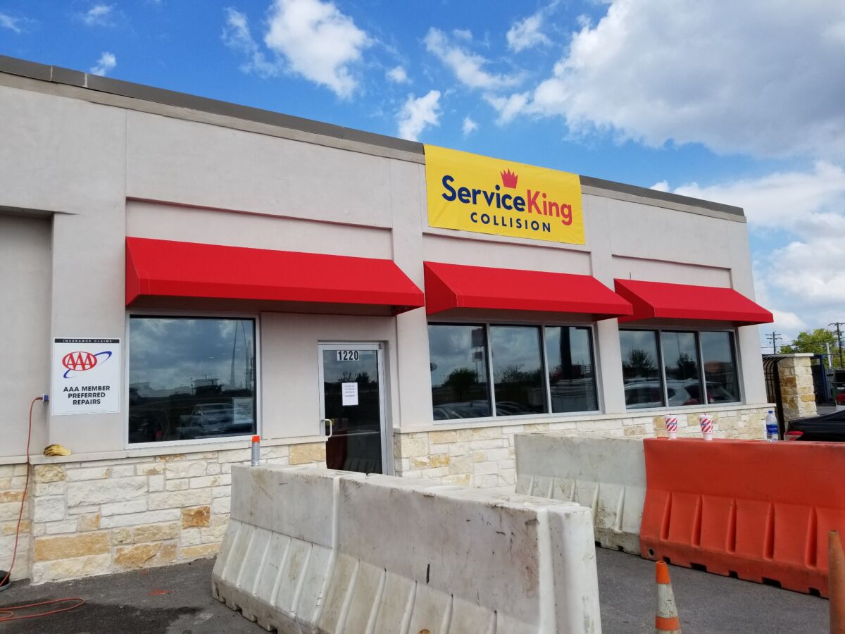 Shed style fabric awnings Austin American Awning